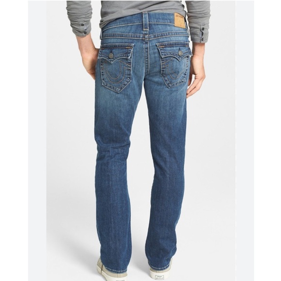 True Religion Ricky Relaxed Straight Leg Jeans Cotton Size 33 in Dust Cloud Mens - Picture 8 of 16